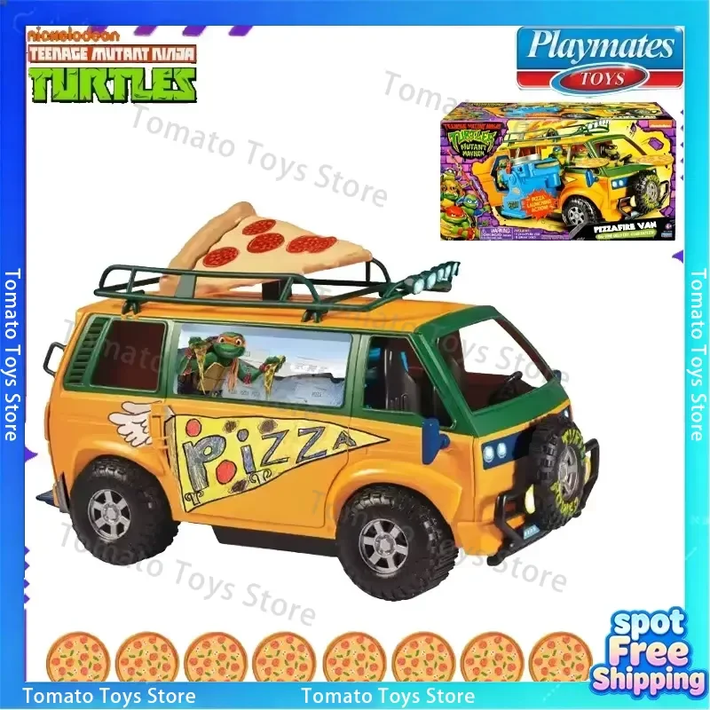 Original Playmates Toys for Ninja Turtles 2023 Movie Mutation Crisis Pancake Truck Toy with Pizza Cars and Turtle Vehicle