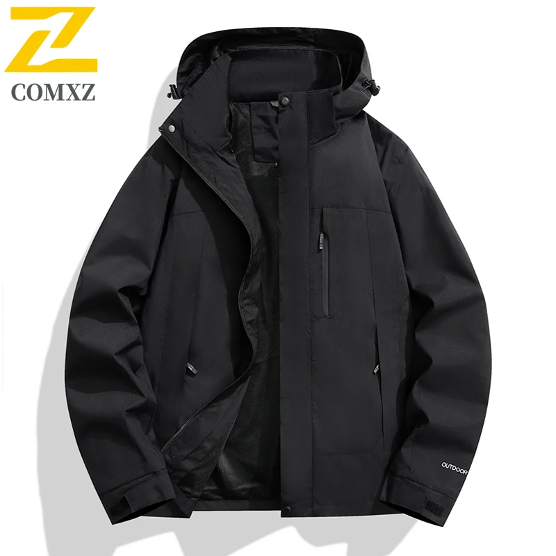 2025 New Mens Waterproof Hiking Jacket Man Windproof Sports Coat Trendy Hooded Jackets Outdoor Ride Climbing Running Windbreaker