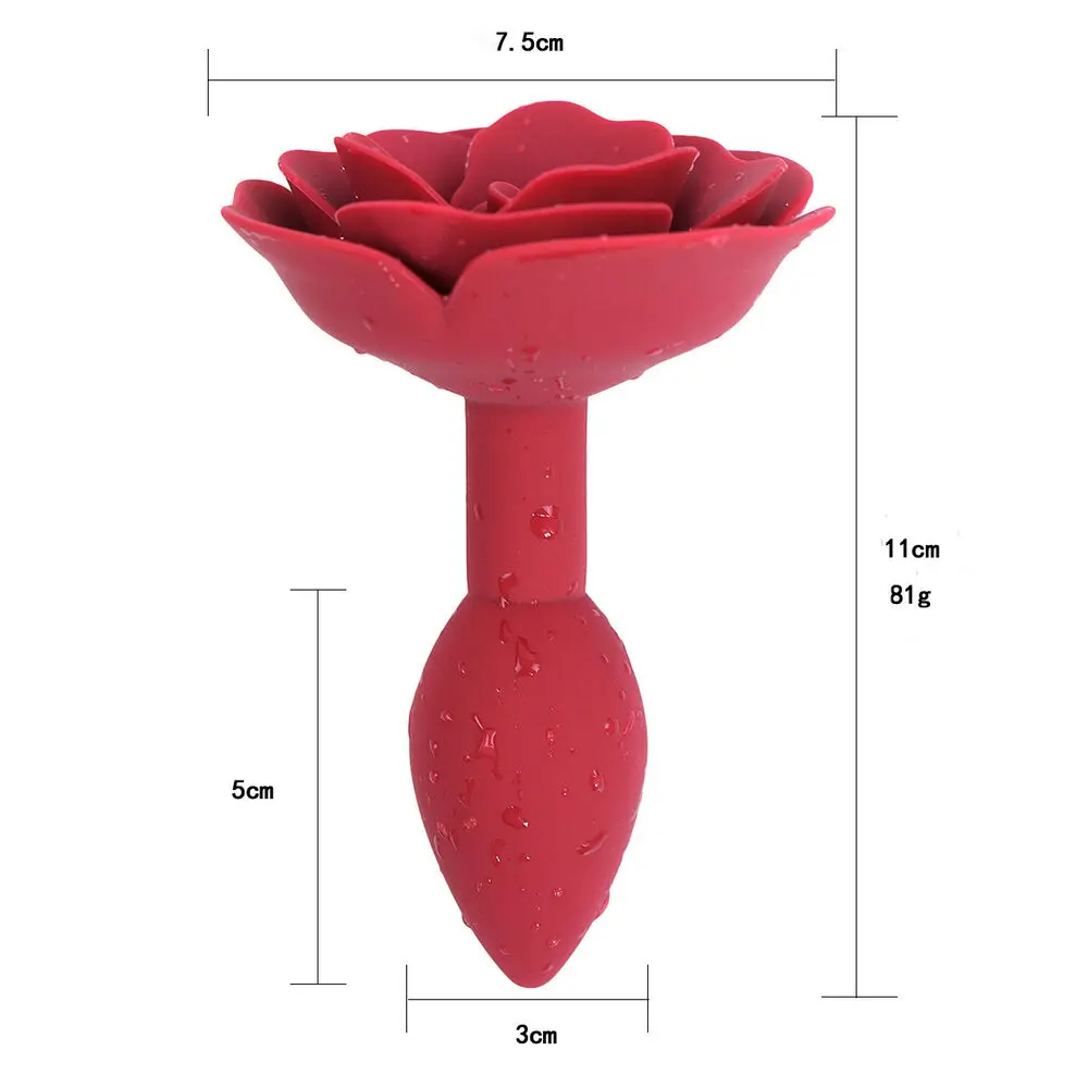 Jouets anaux en silicone souple lisse pour hommes et femmes, fleur de rose, plug anal, masturbateur anal, dilatateur BDSM, massage de la prostate,