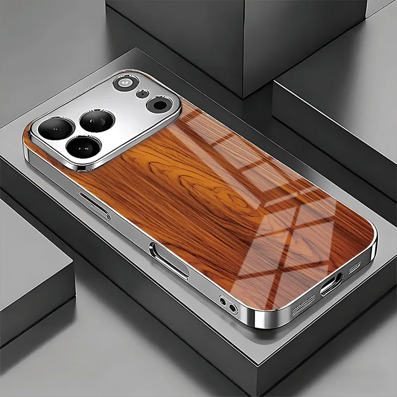 SolidWoodTexturePatternTemperedGlassPhoneCaseForiPhone17161514131211ProMax16Plus17AirElectroplateCover-AliExpress202192403