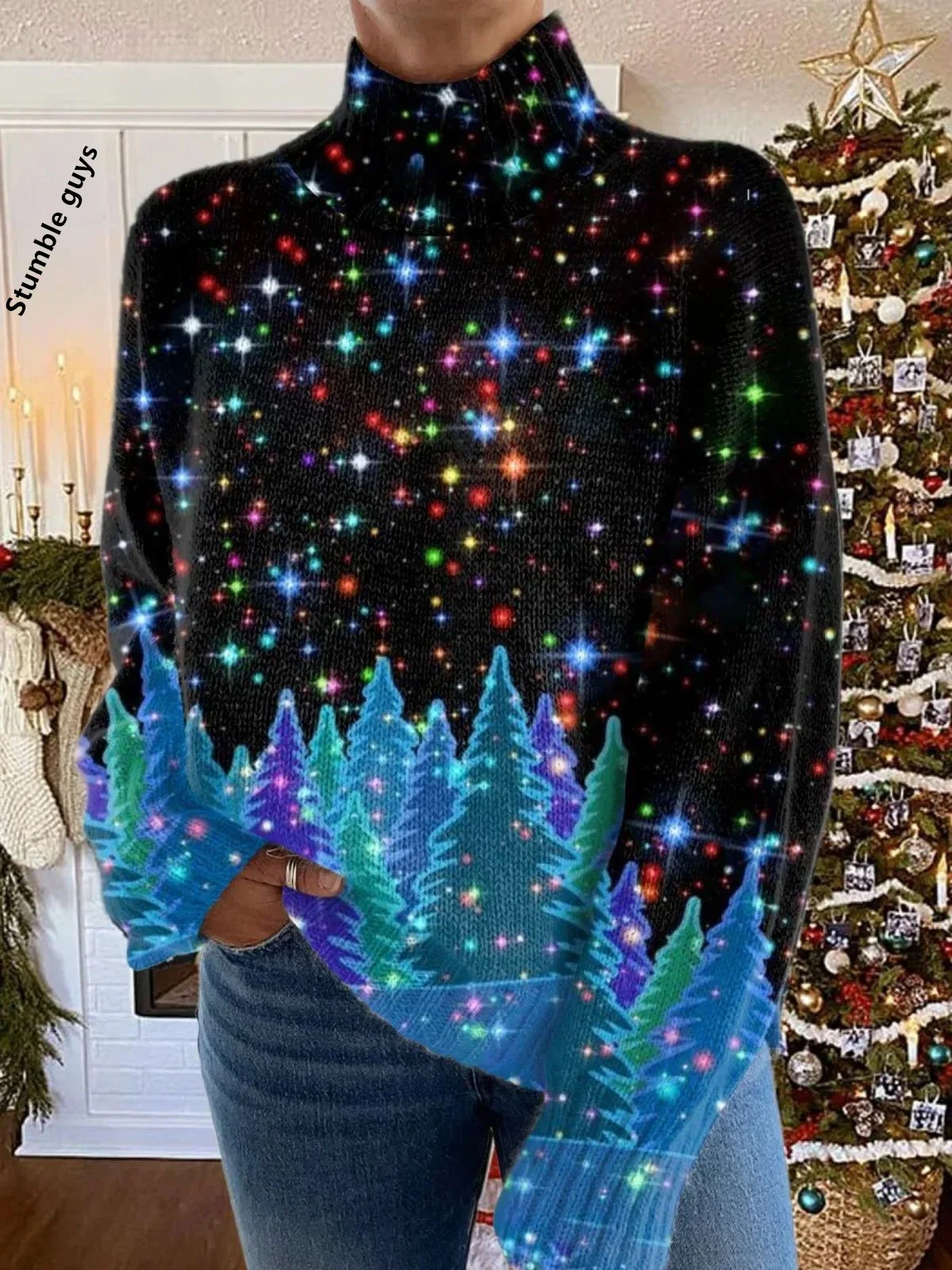 

Осенне-зимний женский рождественский свитер, модный повседневный теплый уютный вязаный топ с капюшоном в европейском и американском стиле с оленем Санта-Клауса