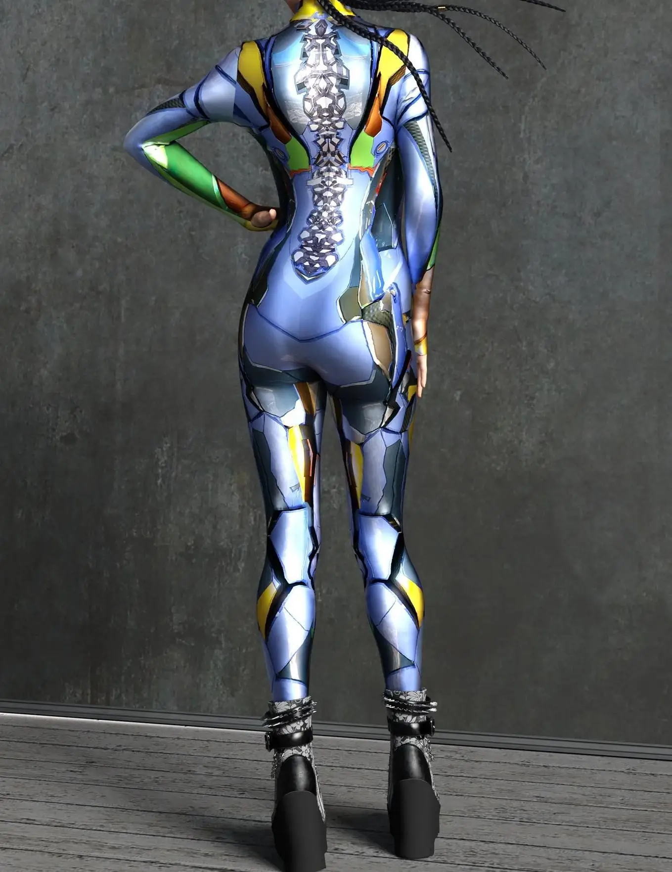Cooles mechanisches Rüstungs-Cosplay-Kostüm für Frauen, Punk-Bodysuit, elastischer Jumpsuit für Feiertagspartys, ausgefallene Aerial-Yoga-Auftritte, Catsuit – Detail 11
