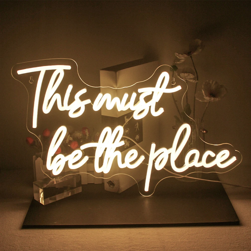 

This must be the place Led Neon Sign Bedroom Wall Decor Light Up Word Neon Home Pub Club Cafe Shop Bar Hotel Party Wedding Neon