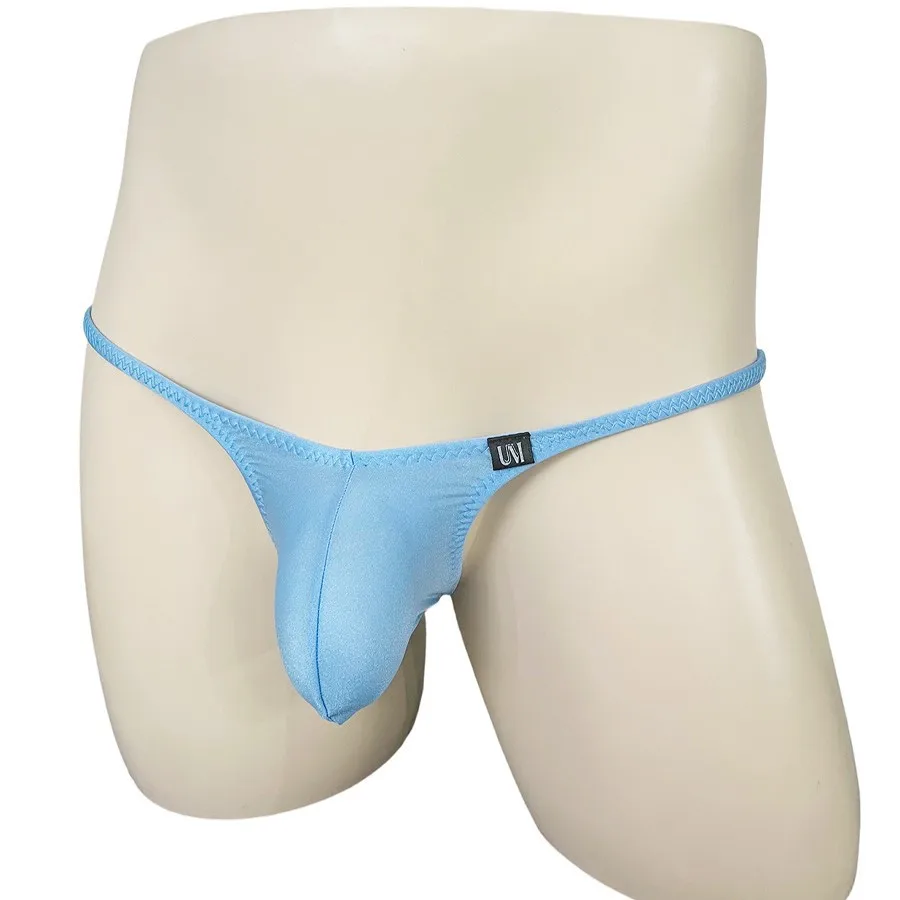 Men Sexy Low Waist Thong Underwear High Elastic Nylon 3D Stereo Pouch Comfortable Male G String Panties