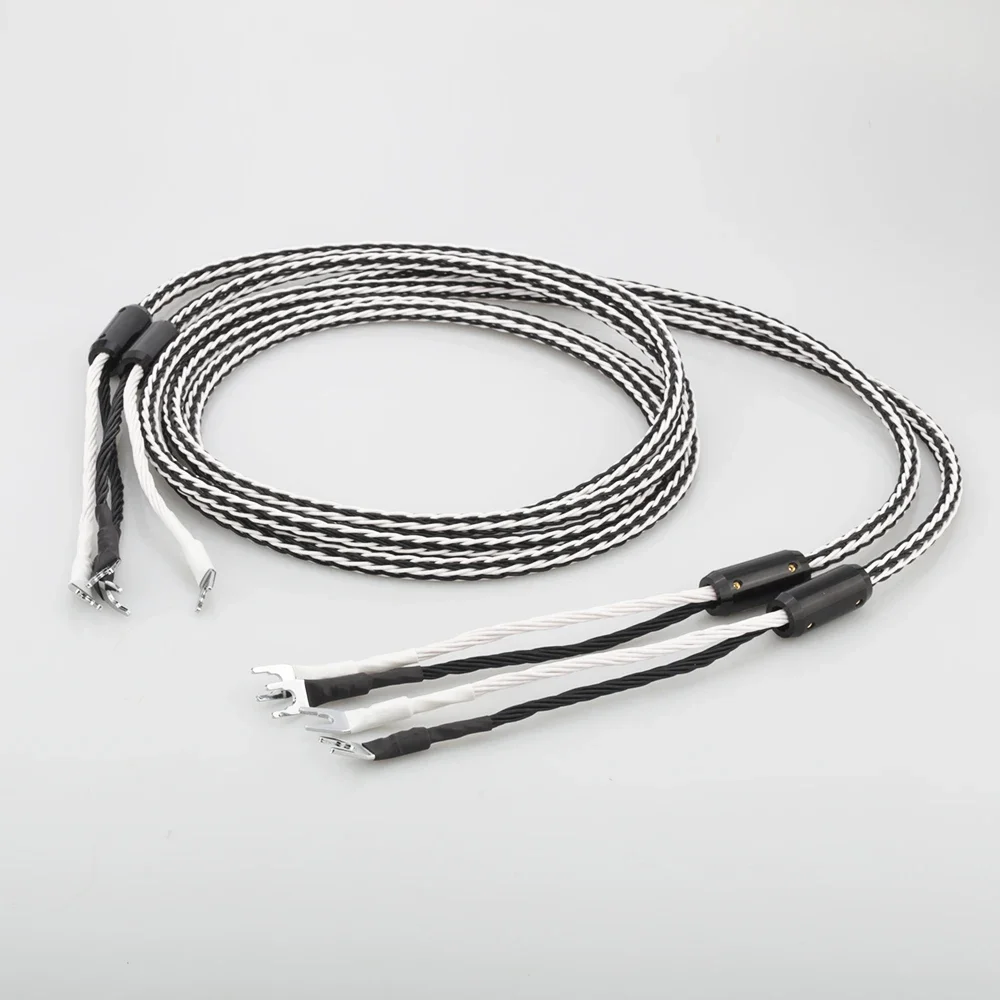 Audiocrast 8TC single copper audio speaker cable HiFi amplifier speaker cable spade to spade plug Audiophile