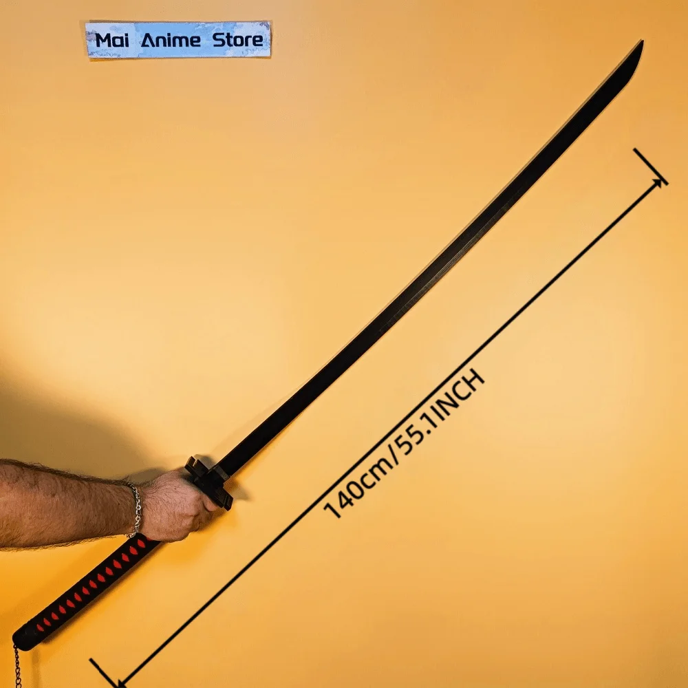 55 بوصة بليتش كاتانا الحجم الحقيقي كاتانا الساموراي صابر كوروساكي برمجة السيف أنيمي تأثيري الدعامة سكين النينجا الخشبي لعبة غير حادة هدية #4