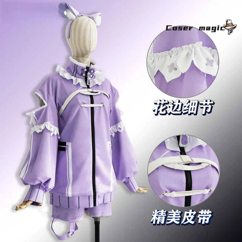 

Nekomata Okayu Cosplay Costume Uniform Halloween Carnival Party Christmas Play Role Clothes Clothing