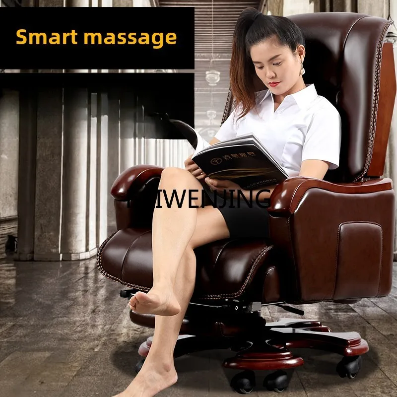 SGF boss chair high-grade reclining massage lifting office chair solid wood home