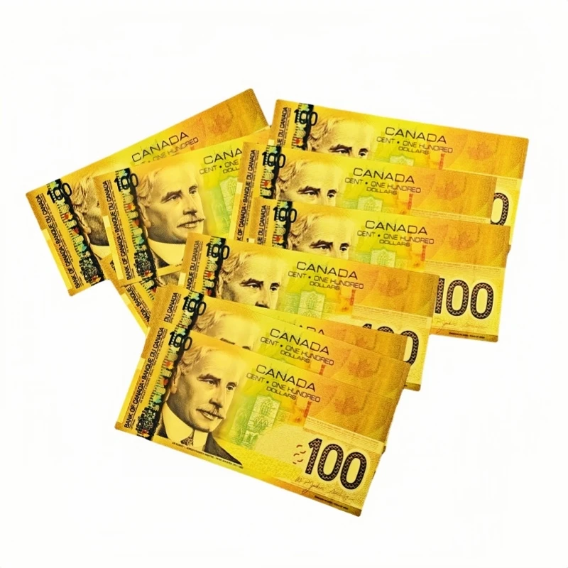 جديد 10 قطعة/الوحدة لكندا الأوراق النقدية كندا فواتير الأوراق النقدية في 24K الذهب احباط الذهب ورقة المال للهدايا