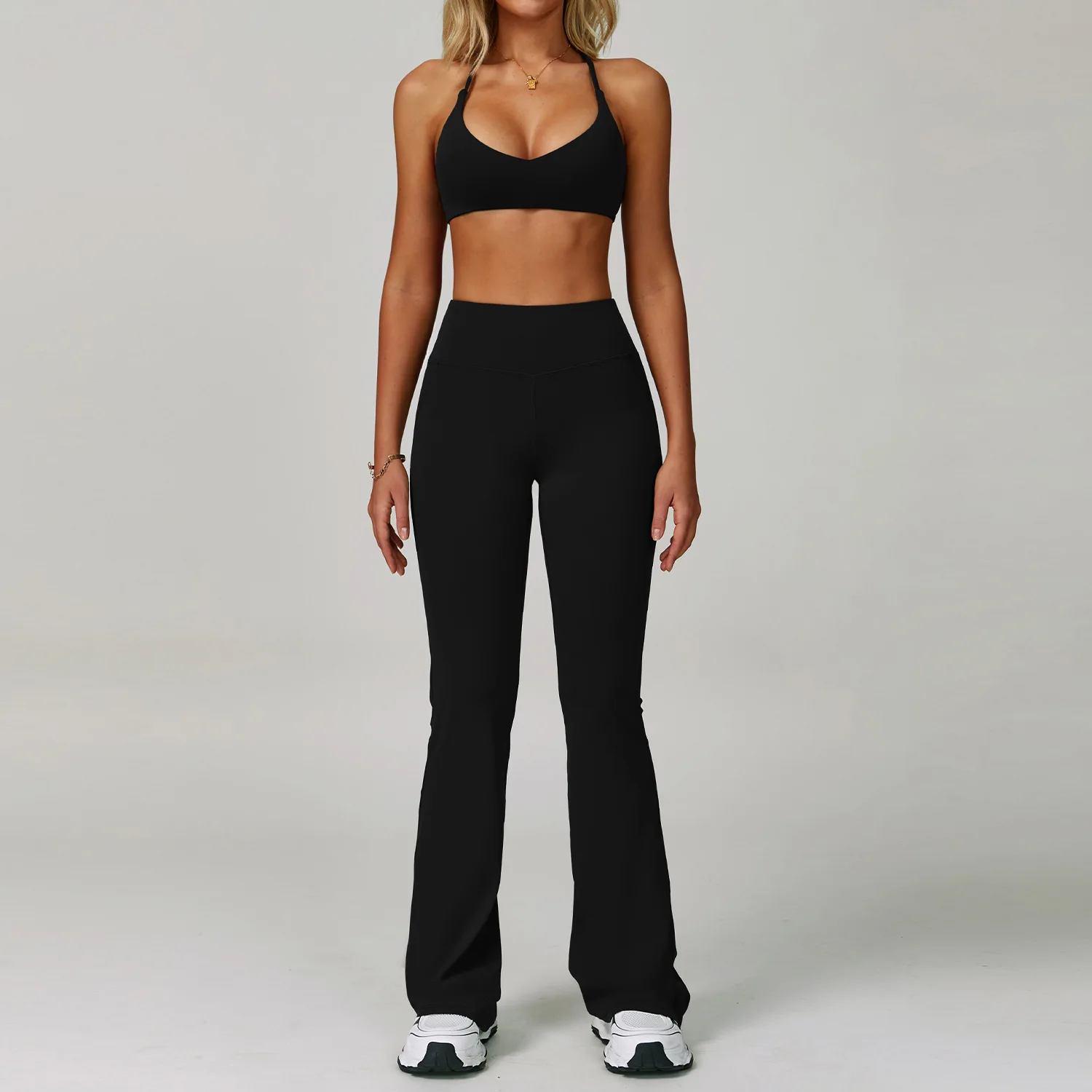 Yoga Set Women's Sportswear Yoga Suit Sports Top High Waist Leggings Two Piece Workout Clothes Fitness Gym Sets Athletic Wear image 3