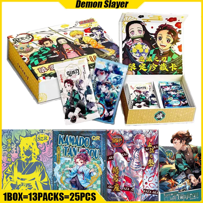 

MANKA Demon Slayer Cards Tanjirou Nezuko Anime Collection Cards Mistery Box Board Games Toys Birthday Gifts for Boys and Girls