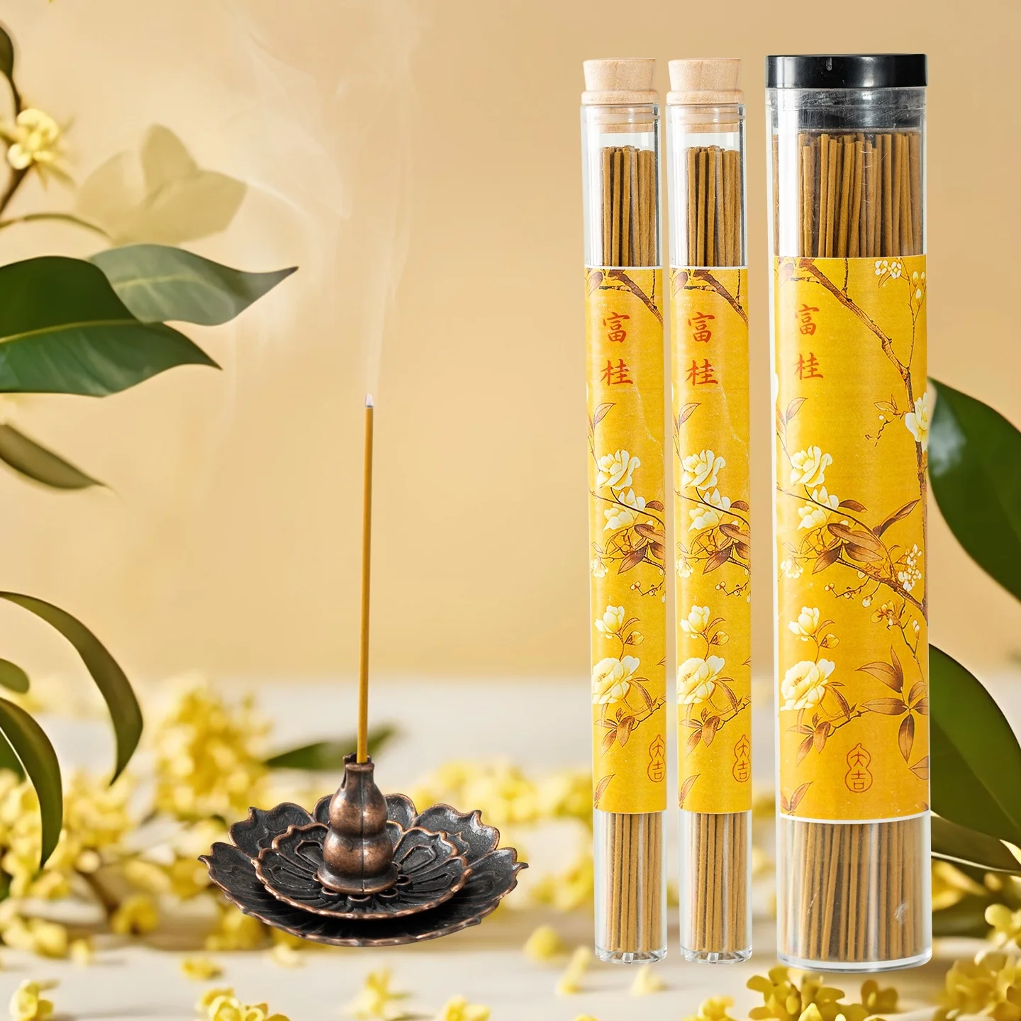 20/400Pcs Osmanthus Incense Sticks, Made with Osmanthus Fragrance Powder, Have a Rich Aroma, Long-Lasting Fragrance, and Are Calming and Invigorating, Suitable for Indoor Use in Homes, Living Rooms, Bedrooms, Study Rooms, Yoga Rooms, and Tea Rooms