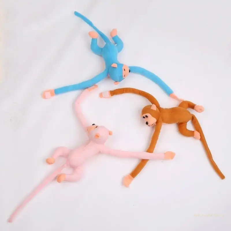 Y4UD 60cm Long Arm Tail Monkey Stuffed for Doll Plush Curtains Baby Sleeping A