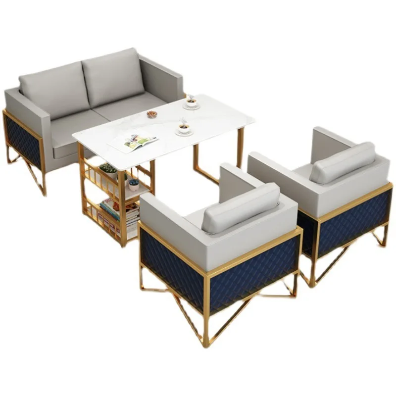 

Nordic dessert milk tea shop booth sofa, baking commercial iron coffee shop table and chair combination