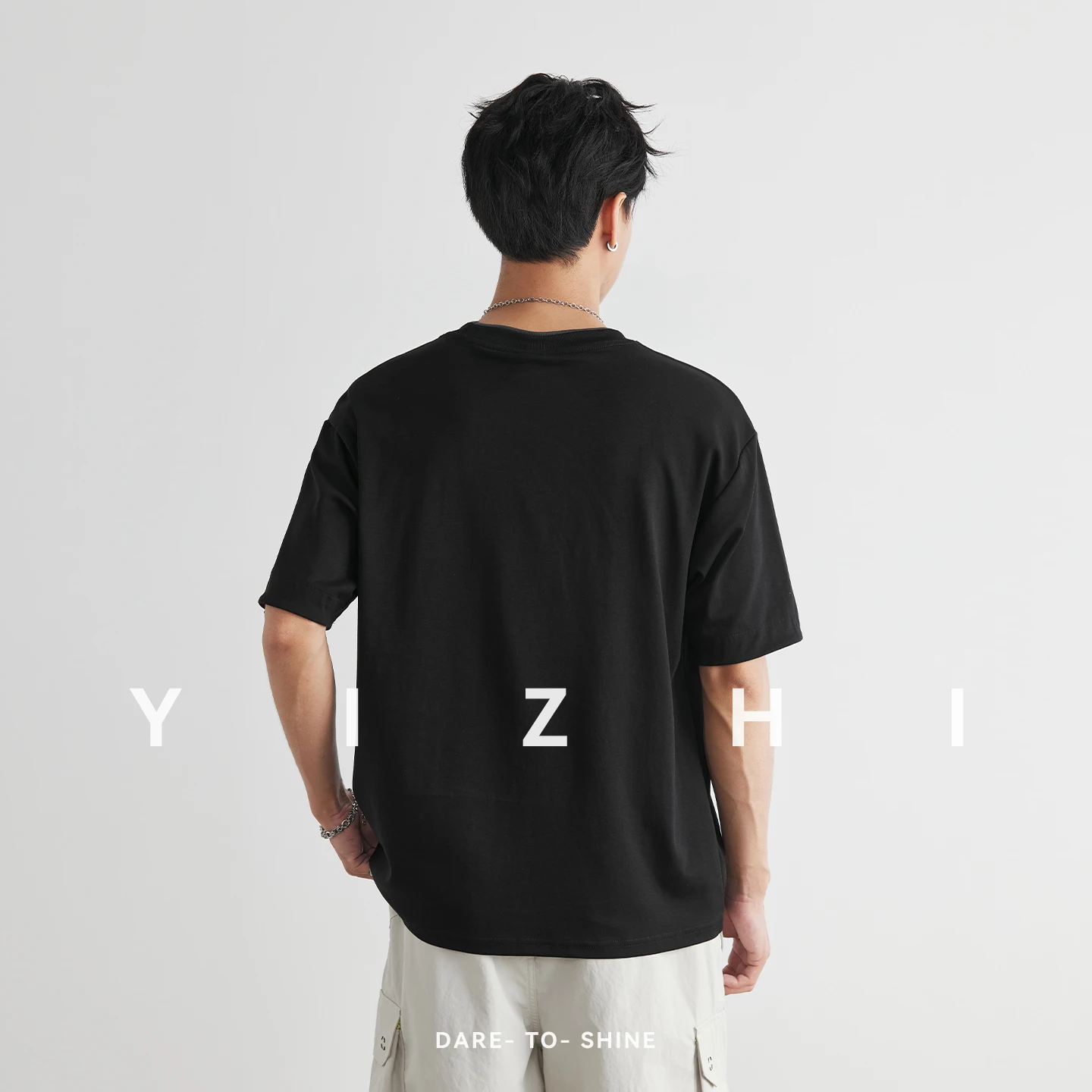 Men's Color Block Spliced Crew Neck T-Shirt Summer Loose Cotton Skin-Friendly Breathable Commuter Versatile Short Sleeve Tops