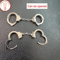 1/6 Action Figure Doll Scene Accessories Mini Handcuffs Police Metal Alloy Chain Model Openable Fit 6/12Inch Body Action Figure