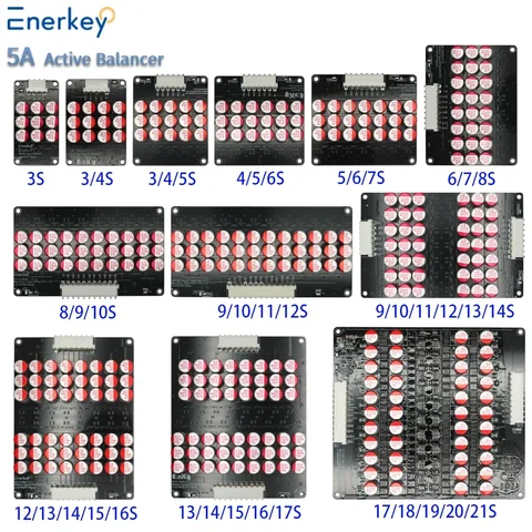 에너지 캐패시터 Enerkey Lifepo4 액티브 이퀄라이저 밸런서, 5A, 3S, 4S, 5S, 6S, 7S, 8S, 10S, 12S, 14S, 16S, 17S, 21S, Lipo, Lifepo4, LTO 배터리