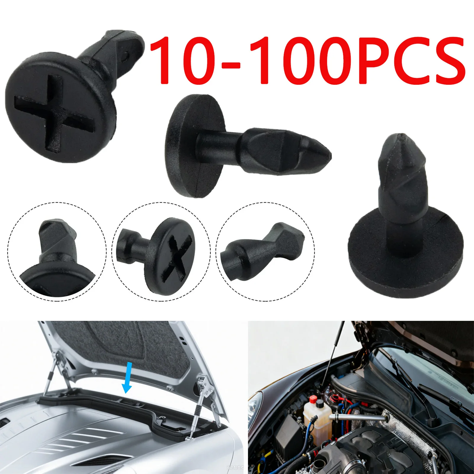 

10-100PCS Rivet Retainer Clip Car Engine Compartment Cover Plate Screw Clips For Porsche Cayenne 2003-2010 95557271000