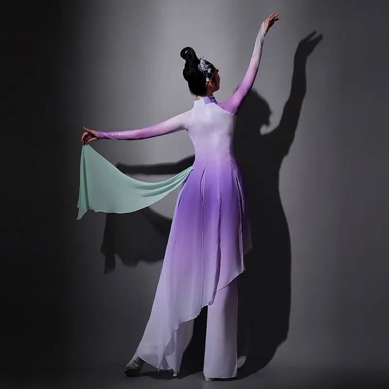 Purple Classic Dance Costume Beautiful Chinese Yangko Dance Performance Clothing Traditional Clothes