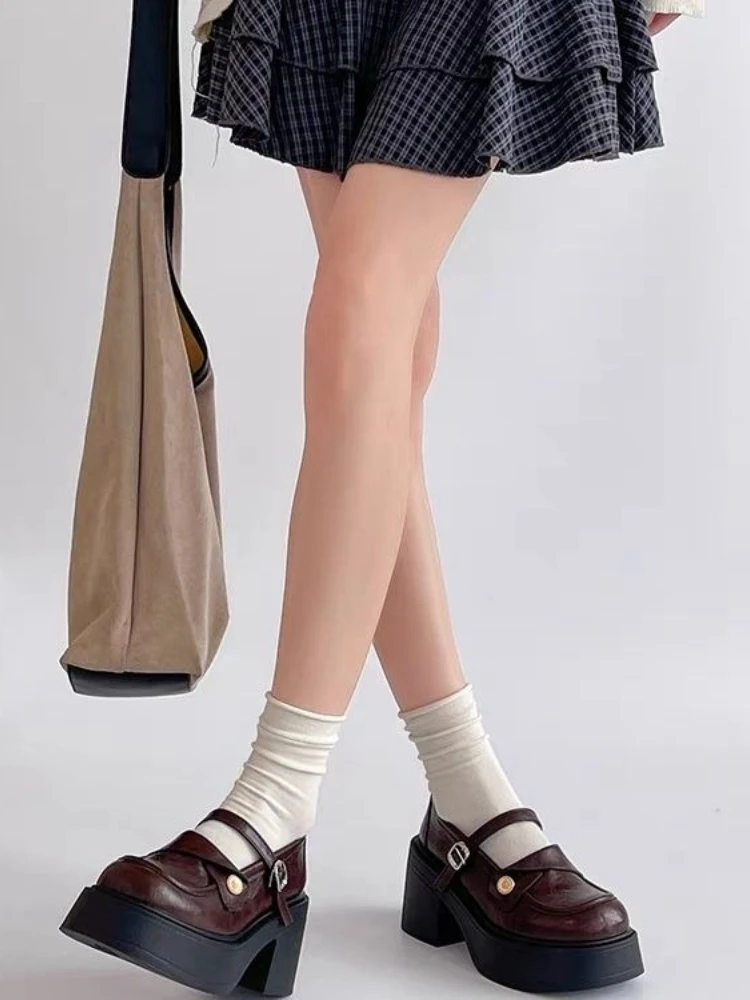 

British Style Platform Loafers Women's Dress Shoes Mary Jane Design Chunky Heel 2026 Autumn New Outdoor Fashion