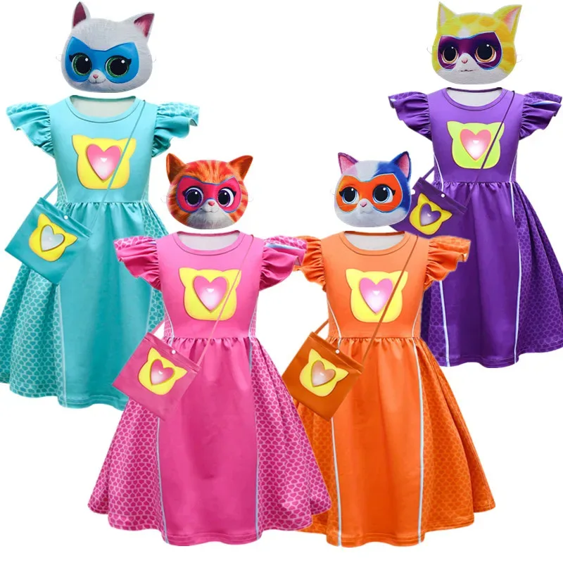 aa Bear House 002, детский карнавальный костюм, супер котенок, платье для маленьких девочек на день рождения, одежда на Хэллоуин SuperWAT99 ★ ★