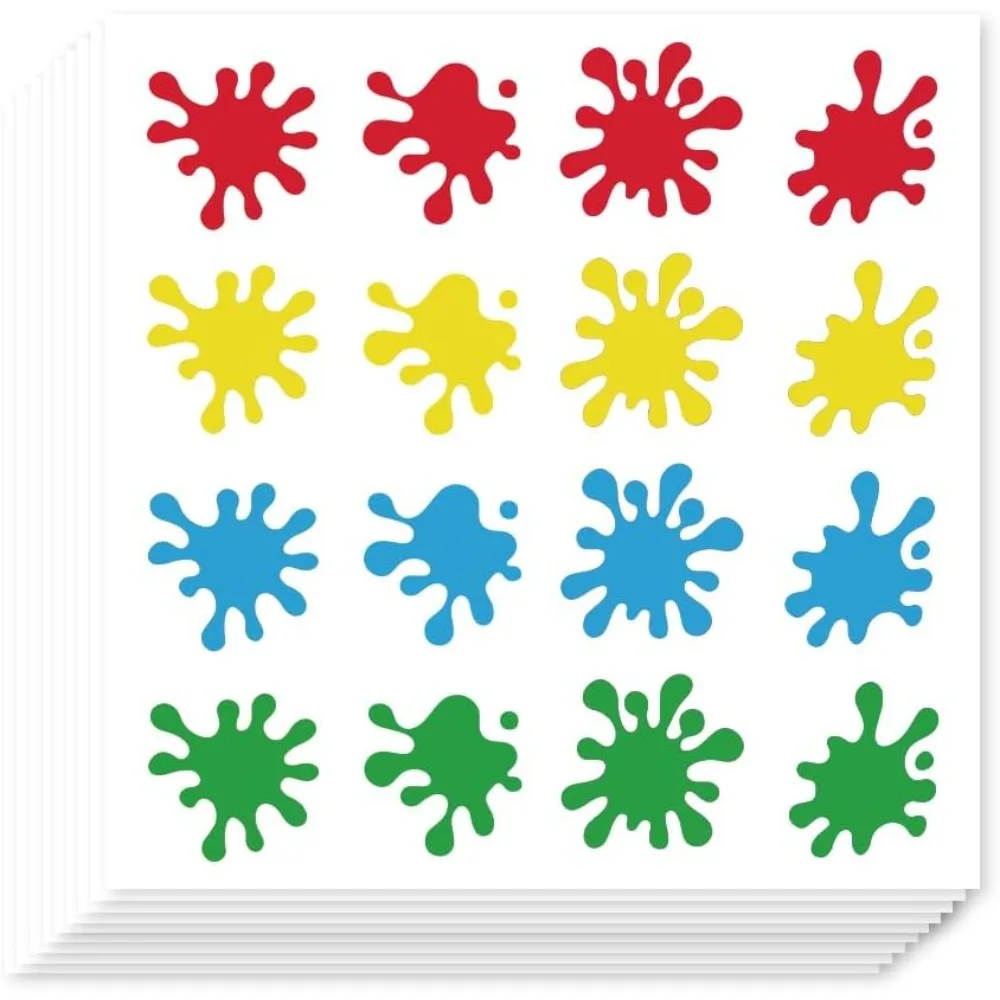 320 Pieces Self-Adhesive Colorful Splash Ink Drops Labels Stickers 0.76 Inch Watercolor Traces Stickers for Planner Calendar