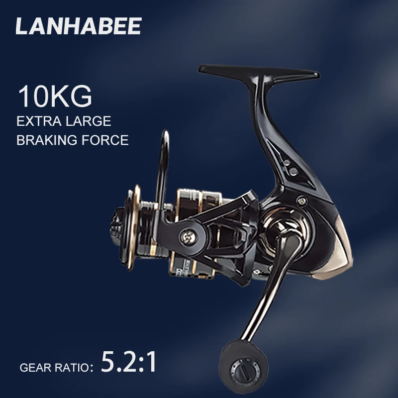 LANHABEE Surf Fishing Casting Bearing Spinning Reel Seawater Lure 2000 7000 High Hardness Polishing With 5.2:1Max Drag 10KG