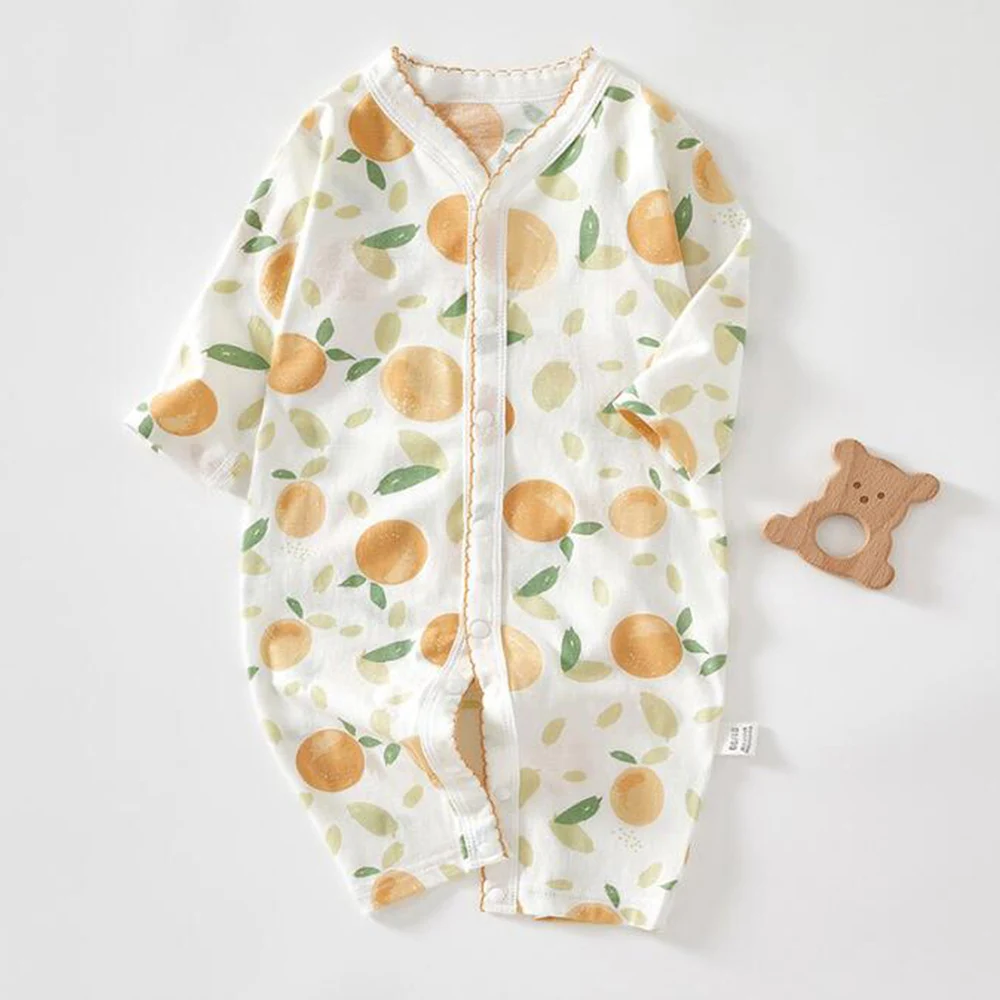 

New Arrival Summer Baby Girl Clothes Cotton Floral Long Sleeve Baby Romper Thin Air Conditioning Newborn Onesie Infant Jumpsuit