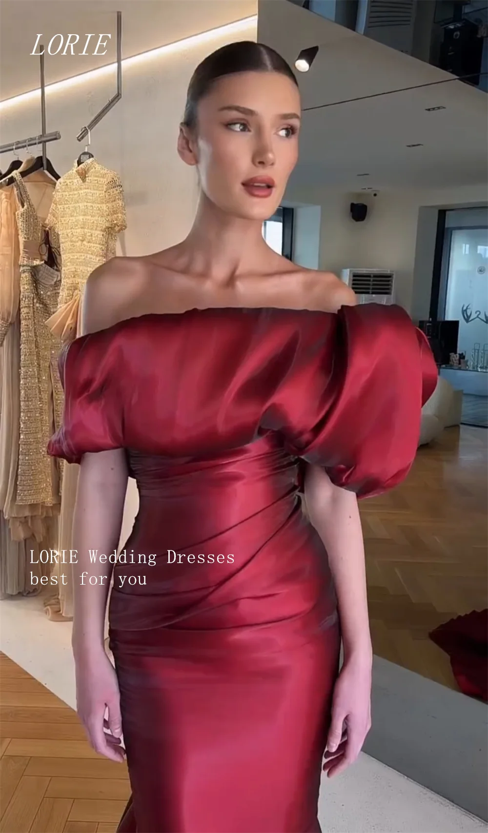 

LORIE Luxury Noval Liquid Mermaid Evening Dress Off The Shoulder Formal Prom Dresses Pleat Gala Party Gowns Customized 2026
