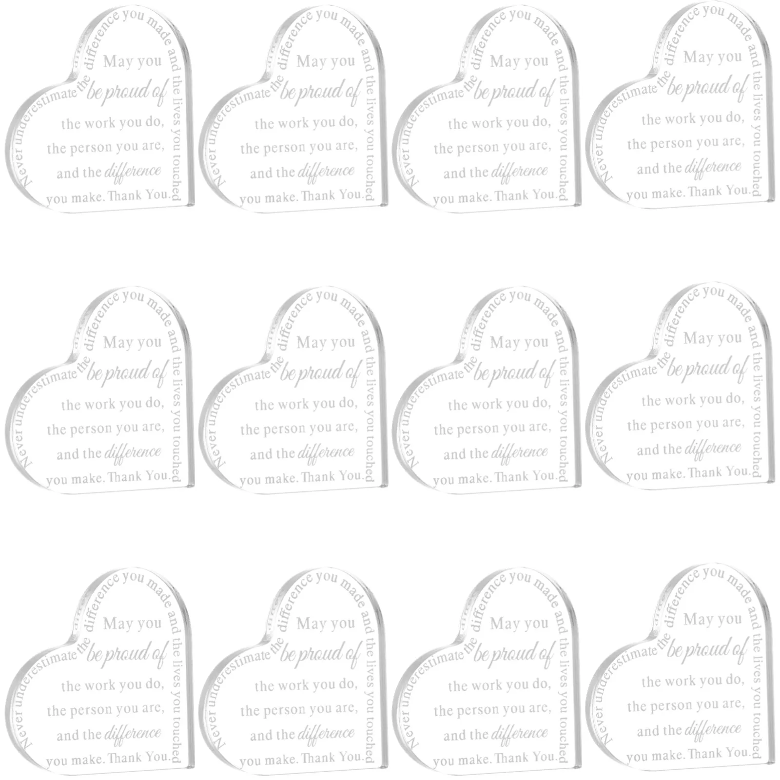 12Pcs Employee Appreciation Gifts Coworker Thank You Gifts Acrylic Award Plaque For Desktop Inspirational May You Be Proud Sign