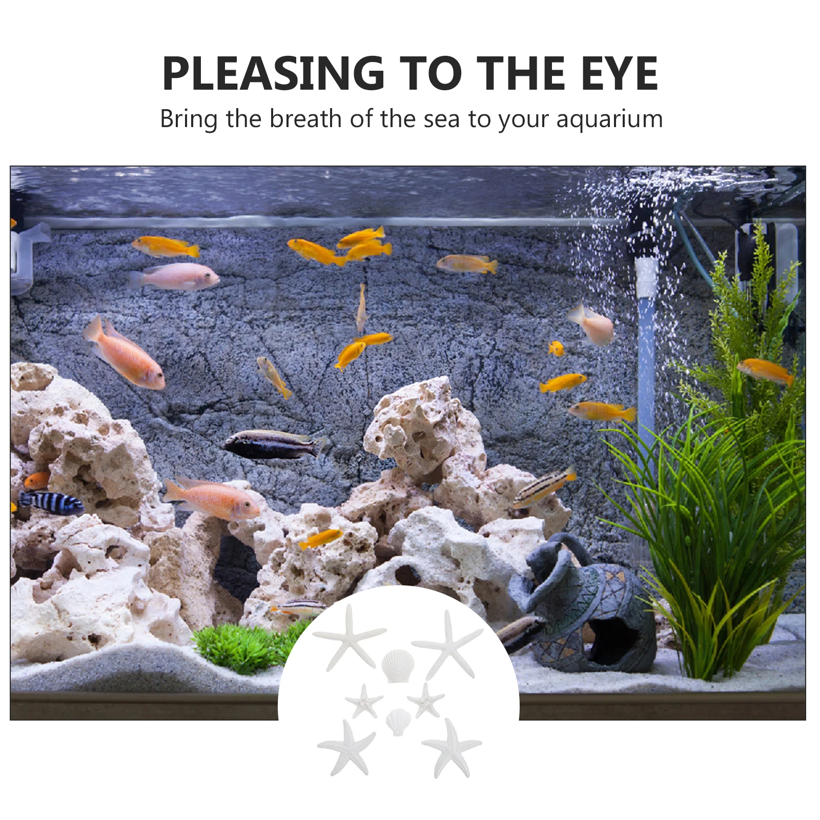 

8 pcs Decorative Ornaments for Fish Tank Aquarium Pond Lifelike Resin Material Vivid Christmas Home Decor