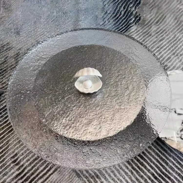Czech water ripple size round coffee table combination light luxury high-end small apartment living room household simple modern