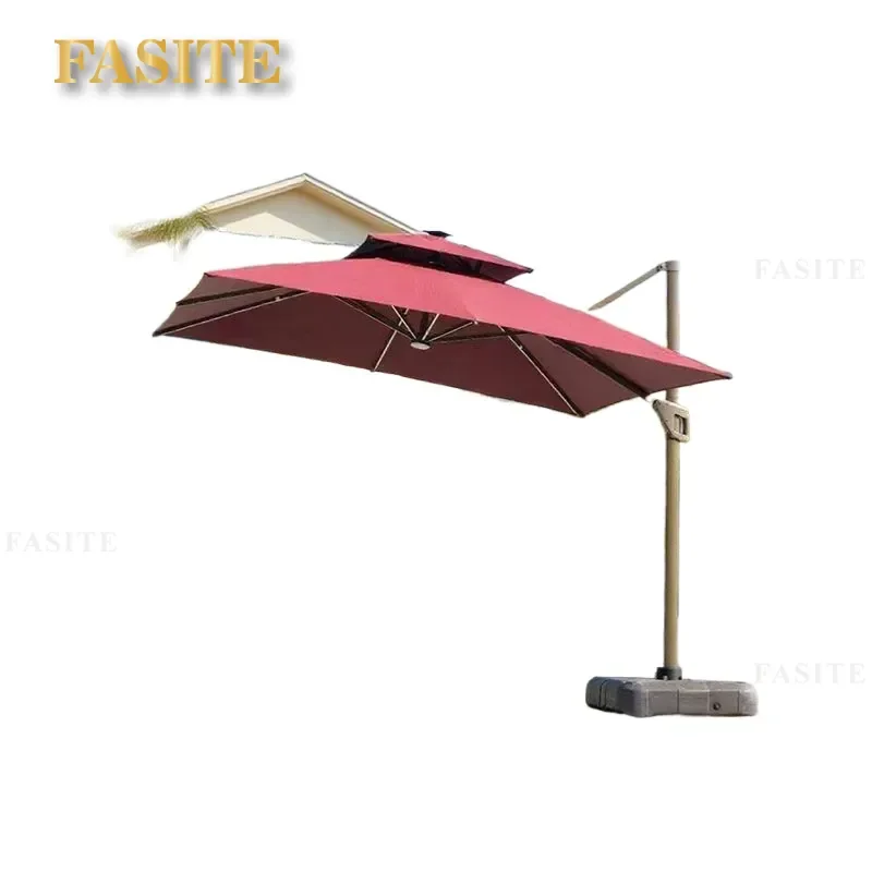 For Outdoor Patio Garden Villa Cafe Roman Parasol Umbrella Waterproof Sunshade Small Square Market Stall Shade Canopy Durable