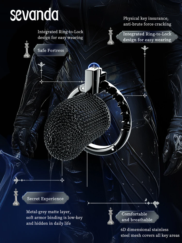 Adjustable Metal Chastity Cage for Men with Honeycomb Design Cock Cage Lock Device, Male Anti Cheating Penis Adult Toy Device