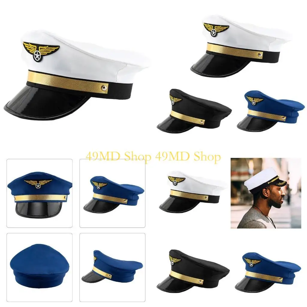 

49MD Cosplay Captain Hat Hat Hat Theme Party Party Up Hat Halloween Costume