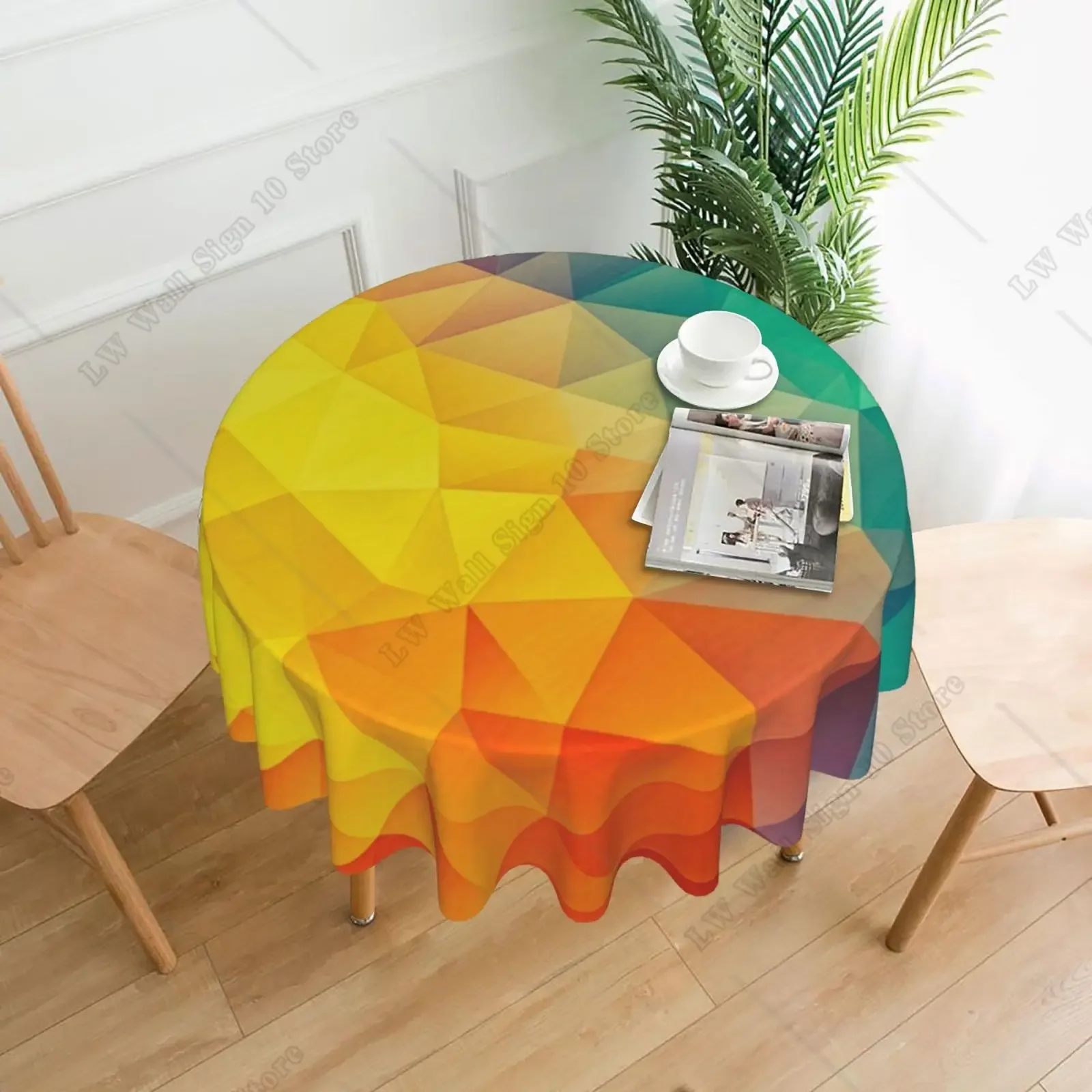 

Rainbow Tablecloth Spring Polyester Table Cover Vintage Cheap Protection Custom Table Cloth for Kitchen Party BBQ Dining Decor