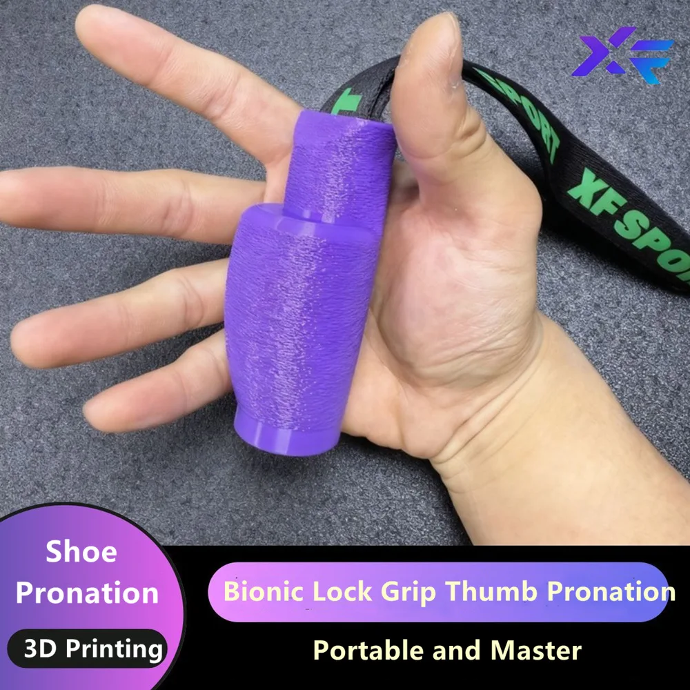 Pinza de bloqueo biónico púrpura, mango de lucha de brazos, ejercicio de pronunciación del pulgar, agarre de mano, equipo de lucha del brazo, entrenamiento de fuerza máxima
