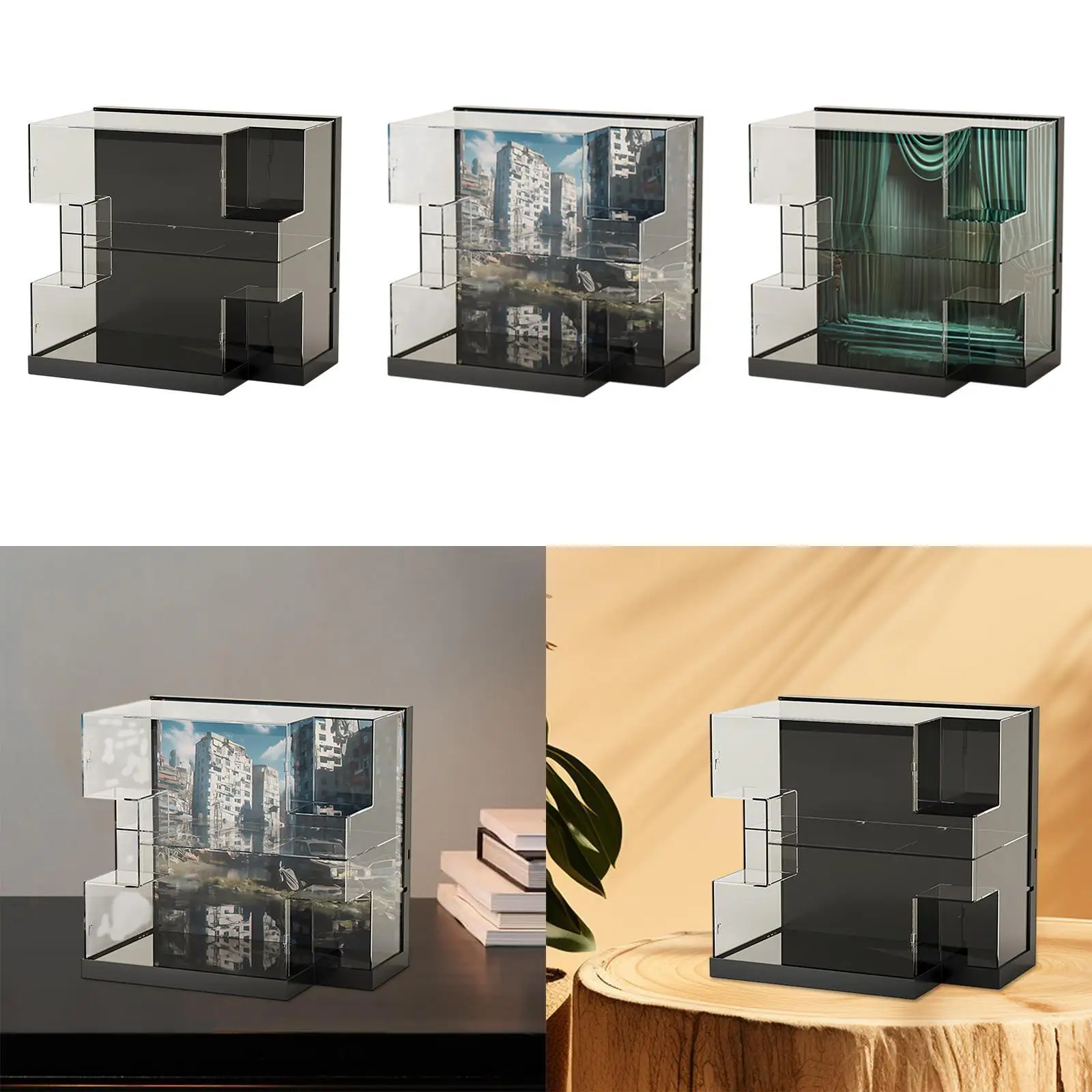 Espositore per figure Vetrina trasparente per mini giocattoli di gioielli da camera da letto