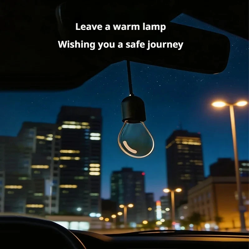 Car Rearview Mirror Ornament Hanging Decor Retro Small Car Light LED Bulb Atmosphere Lamp for Car Interior Decoration view 4