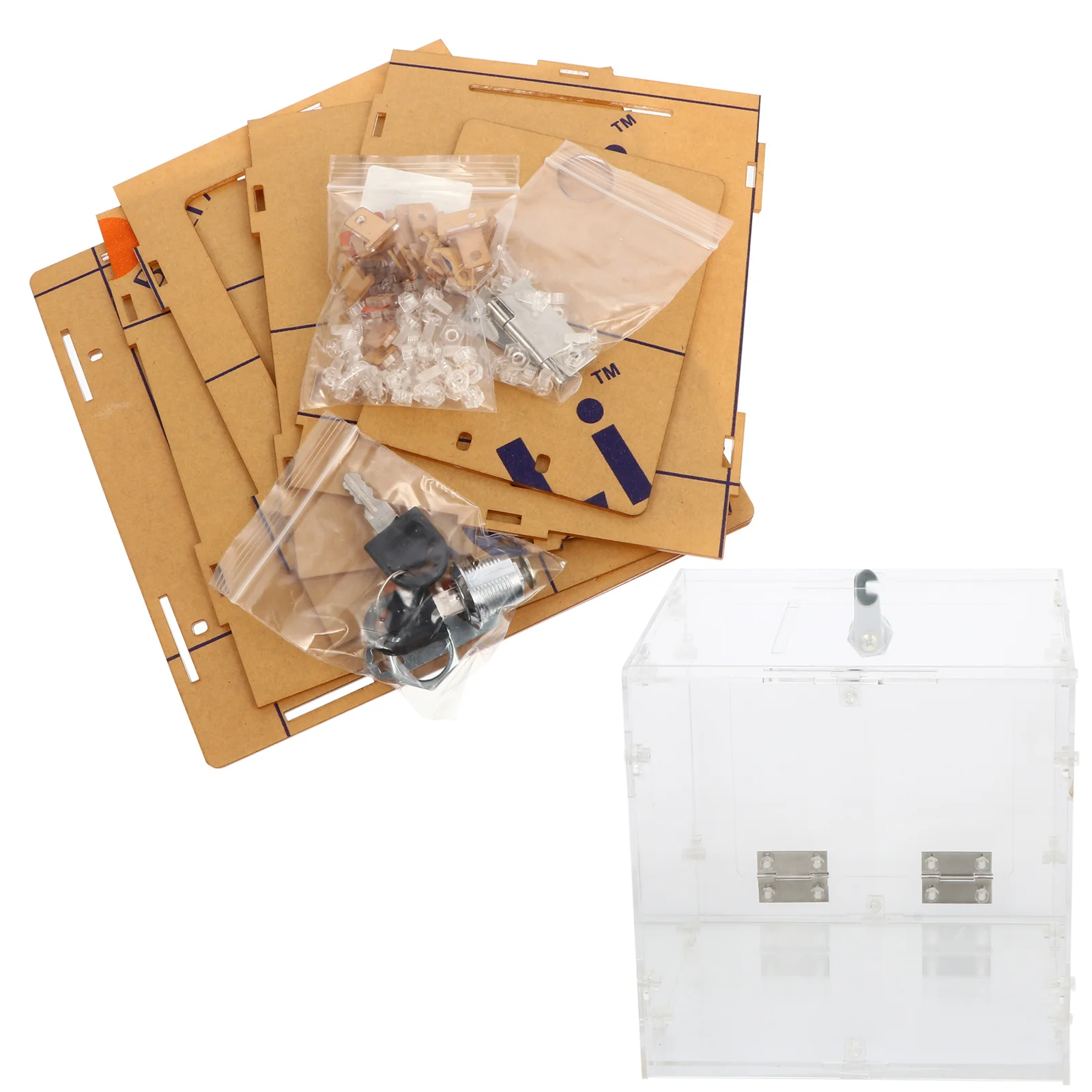 

Large Acrylic Donation Box Clear Ballot Box Holder For Voting Ticket Coupon Drop Secure Suggestion Storage Container