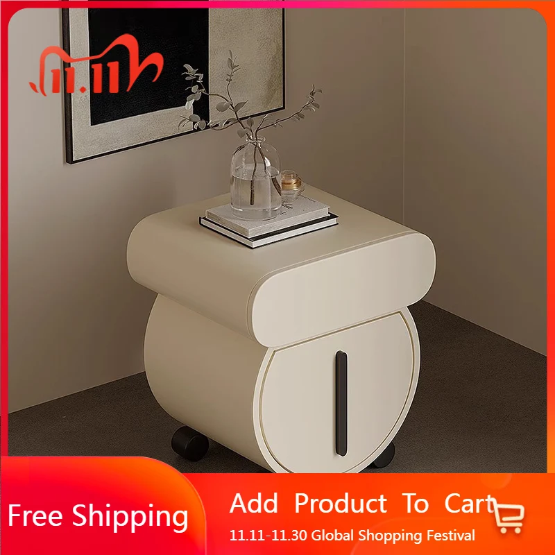 

White Unique Bedside Table Bedroom Drawers Nordic Headboards Korean Nightstand Corner Cute Criado Mudo Garden Furniture Sets