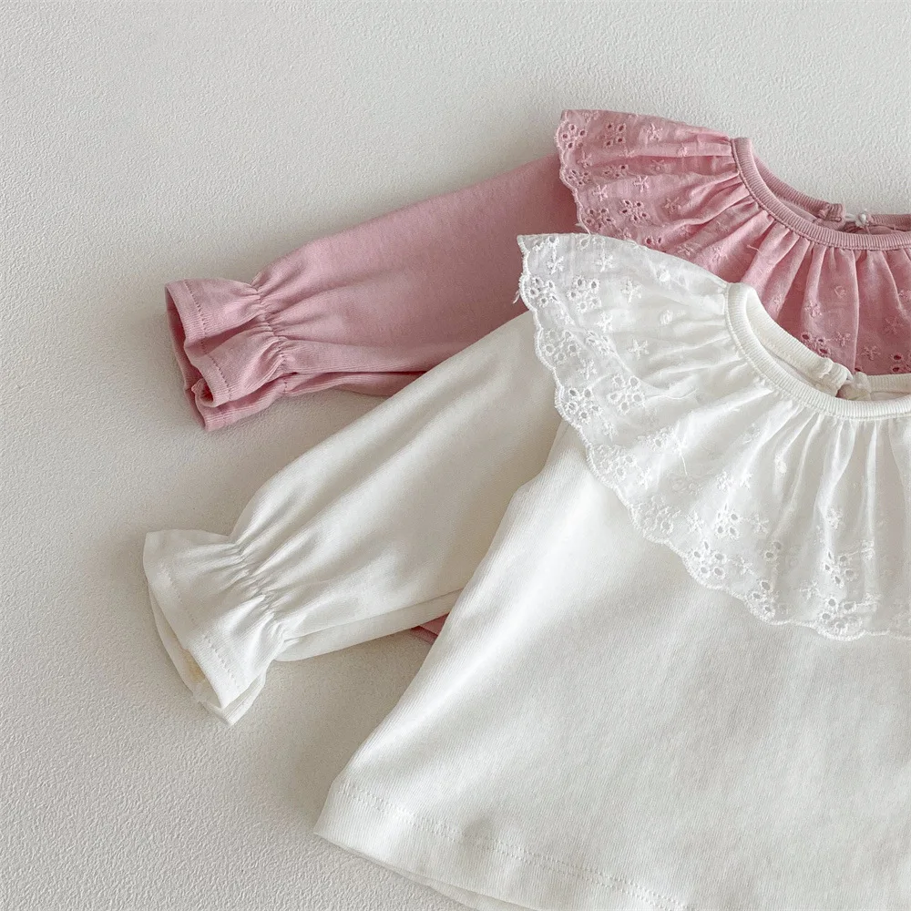 0-24m Baby Mädchen Rüschen Spitze Hemd Langarm Blusen Säugling Baby Tops Kinder Shirts Kleinkind Mädchen Kleidung für Frühling Herbst – Detail 7