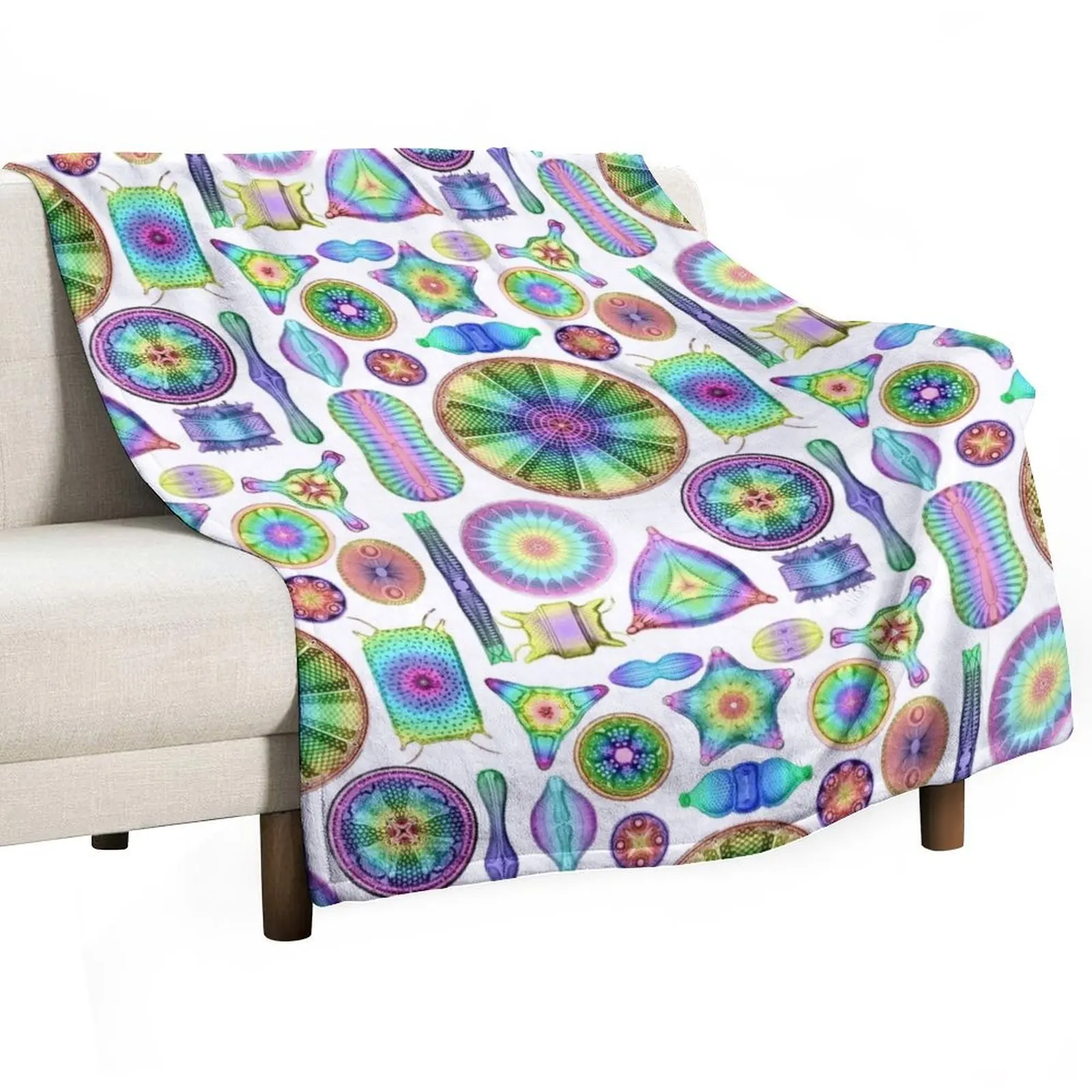 

Ernst Haeckel Rainbow Diatoms Throw Blanket Quilt warm for winter Blankets