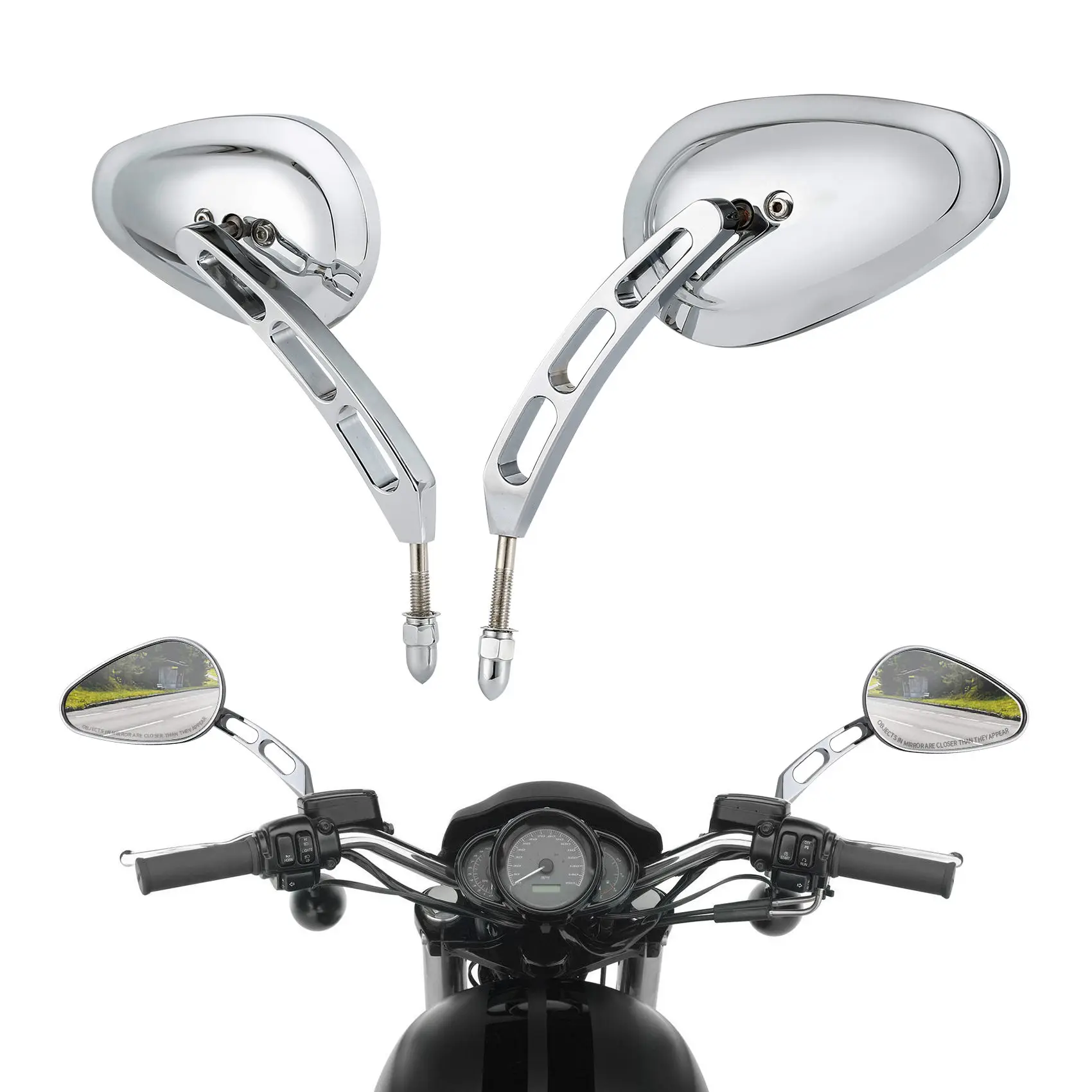 Motorcycle 8mm Thread Mirrors For Harley CVO Road King Glide Sportster 883 1200