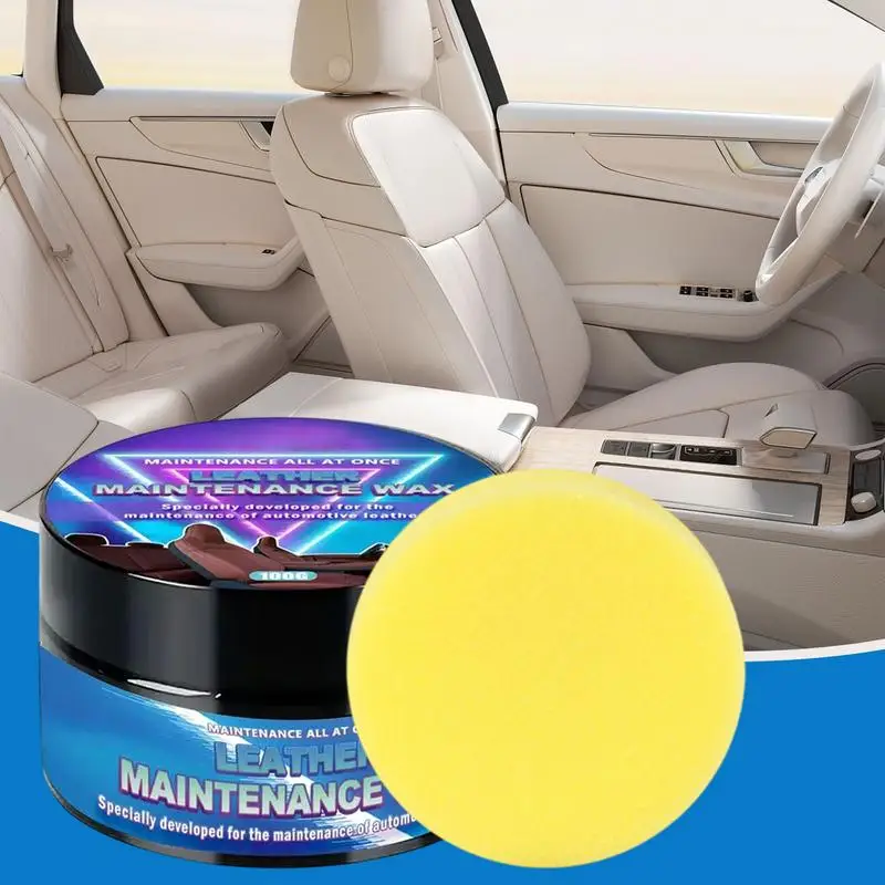 

Чистящий крем для ухода за кожей автомобиля, 100 г, паста для чистки салона автомобиля с губкой, воск для восстановления салона автомобиля, дивана, дивана