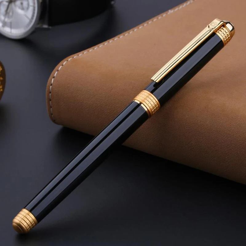 Picasso Pimio 909 Black Time of London Series Fountain Pen 0.5mm Nib Gold/Silver Trim Ink Pen Luxurious Writing Gift Pen Set