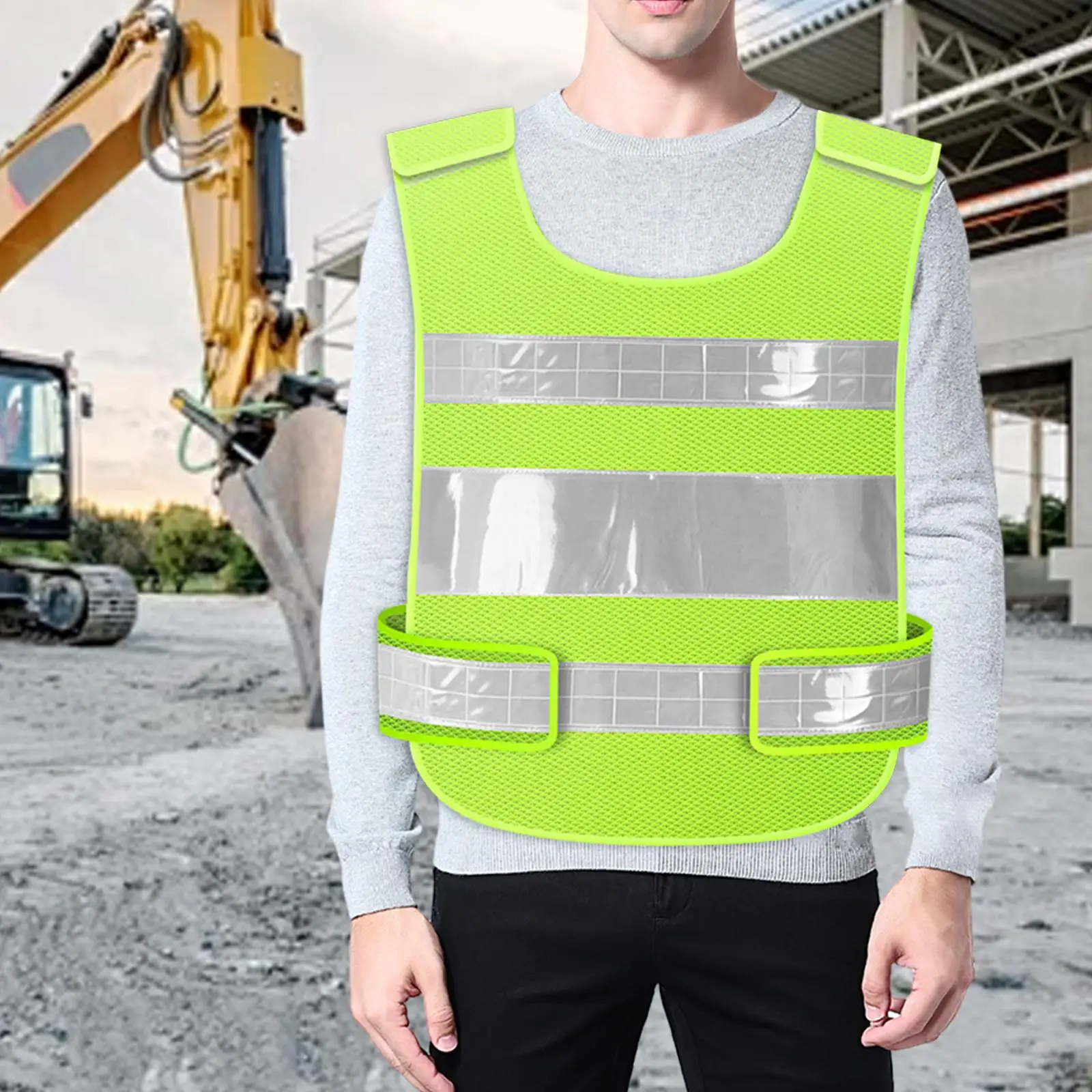 Reflective Vest High Visibility Walking Hiking Construction Gear Running Mesh Cloth with Reflective Strips Sleeveless Men Women