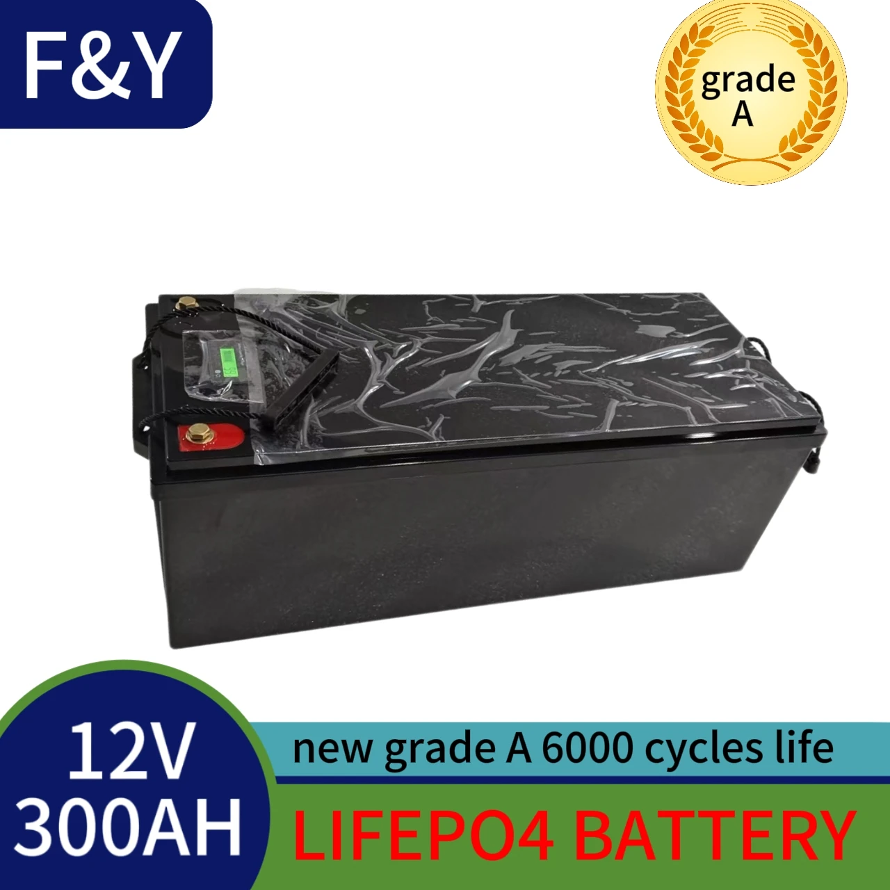 

F&Y12V 12V LiFePO4 Аккумулятор 200Ah 300AH Встроенный литий-железо-фосфатный элемент BMS 6000 циклов для кемперов на колесах Гольф-каров Солнечная батарея