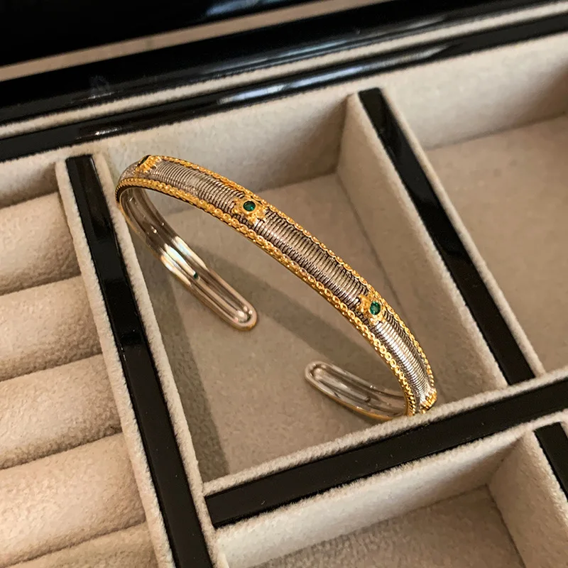 New Arrival 925 Sterling Silver Texture Zircon Bracelet For Women Retro Design Grace Banquet Jewelry Gifts Dropshipping