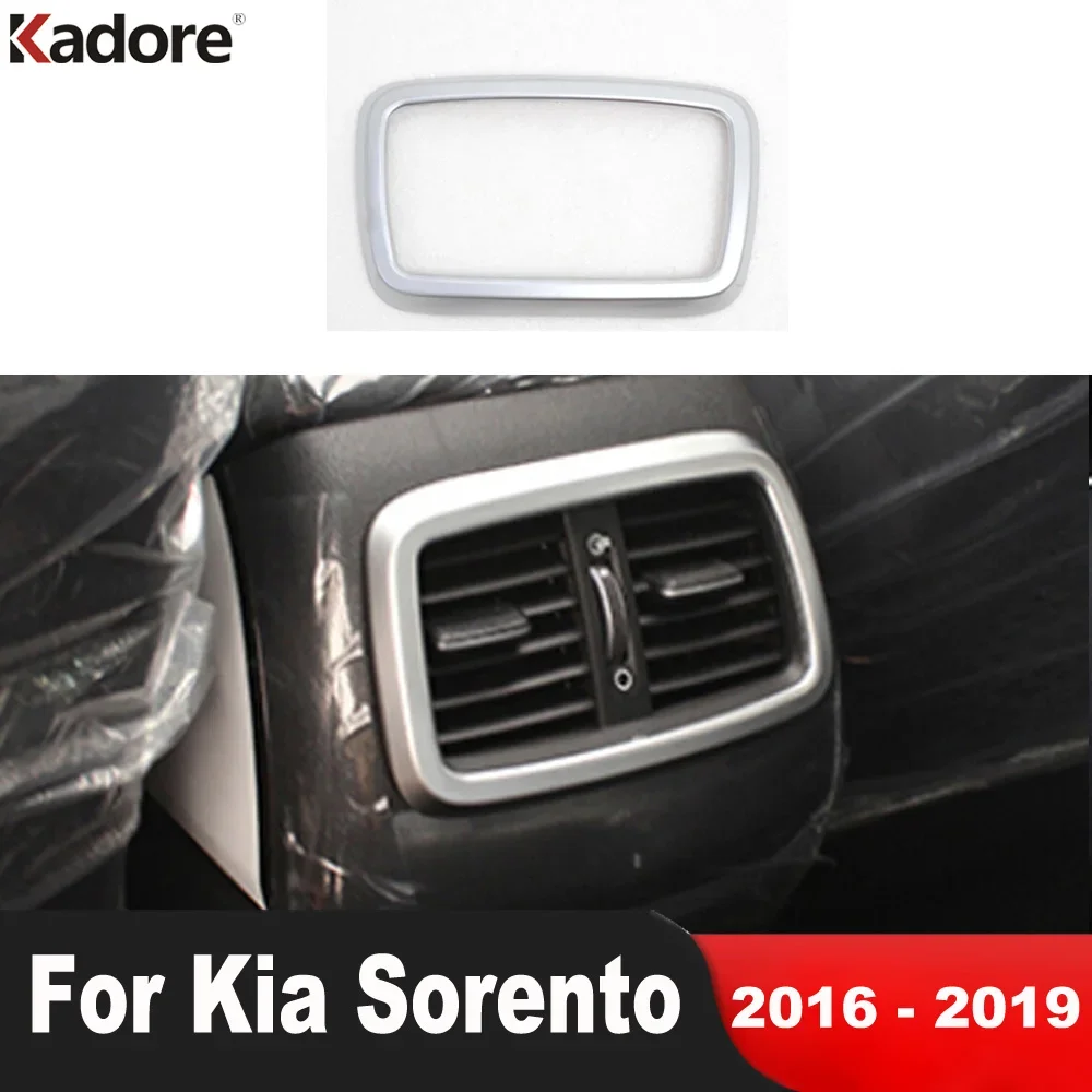 Car Armrest Box Rear Air Condition Vent Outlet Cover Trim For Kia Sorento 2016 2017 2018 2019 Matte Interior Accessories